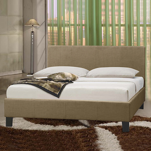 Mondeo Fabric Upholstered Queen Bed in Beige Colour